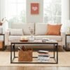 VASAGLE Coffee Table, Cocktail Table for Living Room, Tea Table with Steel Frame, Easy To Assemble, 100 x 55 x 45 cm, Industrial, Rustic Brown and Black LCT052B01 - Billede 2