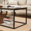 VASAGLE Coffee Table, Cocktail Table for Living Room, Tea Table with Steel Frame, Easy To Assemble, 100 x 55 x 45 cm, Industrial, Rustic Brown and Black LCT052B01 - Billede 5
