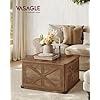 VASAGLE Table Basse Campagne avec Rangement, Table Basse Carrée pour Le Salon, Table Centrale avec Couvercles Indépendants, Marron Miel LCT232K01 - Billede 2