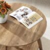 VASAGLE Coffee Table, 2 Tier Round Coffee Table with Storage, for Living Room, 80 x 45 cm, Easy to Assemble, Honey Brown LCT243K41 - Billede 6