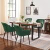 SONGMICS LDC088C02 Set of 2 Upholstered Chairs with Armrests Seat Width 49 cm Metal Legs Velvet Cover Maximum Load 110 kg for Study Living Room Bedroom Green - Billede 2