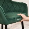 SONGMICS LDC088C02 Set of 2 Upholstered Chairs with Armrests Seat Width 49 cm Metal Legs Velvet Cover Maximum Load 110 kg for Study Living Room Bedroom Green - Billede 7