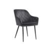 SONGMICS Dining Chair Upholstered Chair with Armrests Seat Width 49 cm Metal Legs Velvet Cover up to 110 kg Load Capacity for Study Living Room Bedroom Grey LDC088G01
