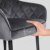 SONGMICS Dining Chair Upholstered Chair with Armrests Seat Width 49 cm Metal Legs Velvet Cover up to 110 kg Load Capacity for Study Living Room Bedroom Grey LDC088G01 - Billede 5