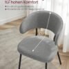VASAGLE Set of 2 Dining Chairs, Kitchen Chairs, Living Room Chairs, Modern Metal Legs, Dark Grey, LDC112G01 - Billede 5