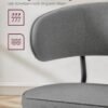 VASAGLE Set of 2 Dining Chairs, Kitchen Chairs, Living Room Chairs, Modern Metal Legs, Dark Grey, LDC112G01 - Billede 7