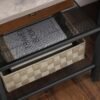 VASAGLE Side Table, Nightstand, End Table with 2 Adjustable Mesh Shelves, Easy Assembly, Industrial for Living Room, Bedroom, Stable Steel Frame, Greige and Black LET023B02 - Billede 5