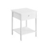 Natbord, Sidebord med skuffe og hylde, Natbord, Sidebord, Mat Hvid