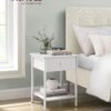 Natbord, Sidebord med skuffe og hylde, Natbord, Sidebord, Mat Hvid - Billede 2
