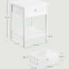 Natbord, Sidebord med skuffe og hylde, Natbord, Sidebord, Mat Hvid - Billede 5