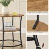VASAGLE Side Table, Round End Table with 2 Storage Shelves for Living Room, Bedroom, Nightstand with Steel Frame for Small Spaces, Accent Coffee Table, Rustic Walnut and Ink Black - Billede 4