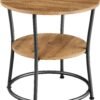 VASAGLE Side Table, Round End Table with 2 Storage Shelves for Living Room, Bedroom, Nightstand with Steel Frame for Small Spaces, Accent Coffee Table, Rustic Walnut and Ink Black - Billede 6
