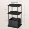 SONGMICS HOME Side Table, Bedside Table, End Table with 3 Storage Shelves, Fabric Basket, for Bedroom, Living Room, Steel Frame, 30 x 34 x 58 cm, Industrial, Ebony Black LET286B01 - Billede 3