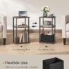 SONGMICS HOME Side Table, Bedside Table, End Table with 3 Storage Shelves, Fabric Basket, for Bedroom, Living Room, Steel Frame, 30 x 34 x 58 cm, Industrial, Ebony Walnut LET286K01 - Billede 5