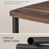 SONGMICS HOME Side Table, Bedside Table, End Table with 3 Storage Shelves, Fabric Basket, for Bedroom, Living Room, Steel Frame, 30 x 34 x 58 cm, Industrial, Ebony Walnut LET286K01 - Billede 6
