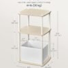 SONGMICS HOME Side Table, Bedside Table, End Table with 3 Storage Shelves, Fabric Basket, for Bedroom, Living Room, Steel Frame, 30 x 34 x 58 cm, Modern, Natural Beige LET286N01 - Billede 3