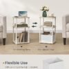 SONGMICS HOME Side Table, Bedside Table, End Table with 3 Storage Shelves, Fabric Basket, for Bedroom, Living Room, Steel Frame, 30 x 34 x 58 cm, Modern, Natural Beige LET286N01 - Billede 5