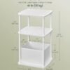 SONGMICS HOME Side Table, Bedside Table, End Table with 3 Storage Shelves, Fabric Basket, for Bedroom, Living Room, Steel Frame, 30 x 34 x 58 cm, Modern, Snow White LET286W01 - Billede 3