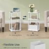 SONGMICS HOME Side Table, Bedside Table, End Table with 3 Storage Shelves, Fabric Basket, for Bedroom, Living Room, Steel Frame, 30 x 34 x 58 cm, Modern, Snow White LET286W01 - Billede 5