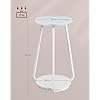 VASAGLE Round Side, 2-Tier Nightstand, End Glass Top and Particleboard Shelf Cocktail Table, for Living Room, Bedroom, Small Spaces, Modern Style, Marble Black ULET287B58 - Billede 3