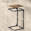 C-formet sidebord, lille sidebord, sofabord med metalramme, brun og sort - Billede 7