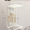 Sidebord, Natbord med Stikkontakter, C-formet, Sofabord, Cremehvid - Billede 5