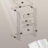 Sidebord, Natbord med Stikkontakter, C-formet, Sofabord, Cremehvid - Billede 7
