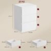 Natbord, Sidebord, 3 skuffer, 2 stikkontakter, 2 USB-porte, Cloud White - Billede 3
