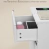 Natbord, Sidebord, 3 skuffer, 2 stikkontakter, 2 USB-porte, Cloud White - Billede 6