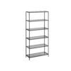 VASAGLE Bookcase, 6-Tier Bookshelf, Slim Shelving Unit for Bedroom, Bathroom, Home Office, Tempered Glass, Steel Frame