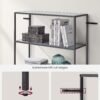 VASAGLE Bookcase, 6-Tier Bookshelf, Slim Shelving Unit for Bedroom, Bathroom, Home Office, Tempered Glass, Steel Frame - Billede 5