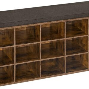Skohylde, Skobænk med Sæde, Skoskab, 30 x 105 x 48 cm, Rustik Brun og Brun
