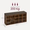 Skohylde, Skobænk med Sæde, Skoskab, 30 x 105 x 48 cm, Rustik Brun og Brun - Billede 4