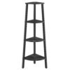 VASAGLE Corner Shelf Unit, 4-Tier Corner Shelf, Ladder Shelf for Living Room, Bookshelf or Plant Stand, Industrial Accent Furniture, Charcoal Gray and Matte Black LLS034B22