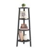 VASAGLE Corner Shelf Unit, 4-Tier Corner Shelf, Ladder Shelf for Living Room, Bookshelf or Plant Stand, Industrial Accent Furniture, Charcoal Gray and Matte Black LLS034B22 - Billede 2