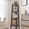 VASAGLE Corner Shelf Unit, 4-Tier Corner Shelf, Ladder Shelf for Living Room, Bookshelf or Plant Stand, Industrial Accent Furniture, Charcoal Gray and Matte Black LLS034B22 - Billede 3