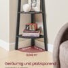 VASAGLE Corner Shelf Unit, 4-Tier Corner Shelf, Ladder Shelf for Living Room, Bookshelf or Plant Stand, Industrial Accent Furniture, Charcoal Gray and Matte Black LLS034B22 - Billede 5