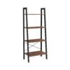 VASAGLE Ladder Shelf, 4-Tier Bookshelf, Bookcase, for Living Room, Bedroom, Kitchen, Home Office, Industrial Style, Steel Frame, Hazelnut Brown and Black LLS044B03