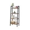 VASAGLE Ladder Shelf, 4-Tier Bookshelf, Bookcase, for Living Room, Bedroom, Kitchen, Home Office, Industrial Style, Steel Frame, Hazelnut Brown and Black LLS044B03 - Billede 7