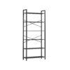VASAGLE 6-Tier Tall Bookshelf, Large Bookcase, Steel Frame, Freestanding Shelf Unit for Living Room, Bedroom, Home Office, Study, 30 x 80 x 186 cm, Industrial, Ebony Black and Ink Black LLS082B56
