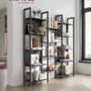 Bogreol, Bogreol med 14 Hylder, Metalramme, 24 x 158 x 166 cm, Sort - Billede 2