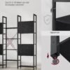 Bogreol, Bogreol med 14 Hylder, Metalramme, 24 x 158 x 166 cm, Sort - Billede 5