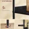 VASAGLE 6-Tier Bookcase, Tall Bookshelf with Rattan-Like Doors, Boho Style, Freestanding Storage Shelf, Metal Frame, Adjustable Shelf, for Living Room, Study - Billede 7