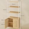 VASAGLE 6-Tier Bookcase, Tall Bookshelf with Rattan-Like Doors, Boho Style, Freestanding Storage Shelf, Metal Frame, Adjustable Shelf, for Living Room, Study - Billede 6