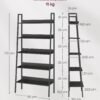 VASAGLE Bookshelf, Ladder Shelf 4-Tier, Freestanding Storage Shelves, for Home Office Living Room Bedroom Kitchen, Steel Frame, Simple Assembly, Industrial, Rustic Brown and Black ULLS108B01 - Billede 7