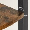 5-lags hjørnehylde, opbevaringshylde multifunktionel, bogreol, plantestativ, rustik brun og sort - Billede 7