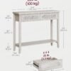 VASAGLE Console Table, Sofa Table, Narrow Entryway Table, Entry Table with 2 Drawers, Open Storage Shelf, Rounded Corners, for Living Room, Boho Style, Oatmeal Beige ULNT016K66 - Billede 3