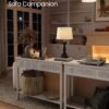 VASAGLE Console Table, Sofa Table, Narrow Entryway Table, Entry Table with 2 Drawers, Open Storage Shelf, Rounded Corners, for Living Room, Boho Style, Oatmeal Beige ULNT016K66 - Billede 4
