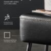 SONGMICS Storage Bench Shoe Bench Folding Seat Chest Storage Box Footstool 38 x 76 x 40 cm for Living Room Bedroom Ink Black - Billede 4