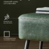 VASAGLE EKHO Collection - Dining Bench, Bedroom Bench, Faux Leather with Fine Stitching Mid-Century Modern Style, Modern, Steel Legs, Load Capacity 300 kg, Ink Black LOM076B01 - Billede 2